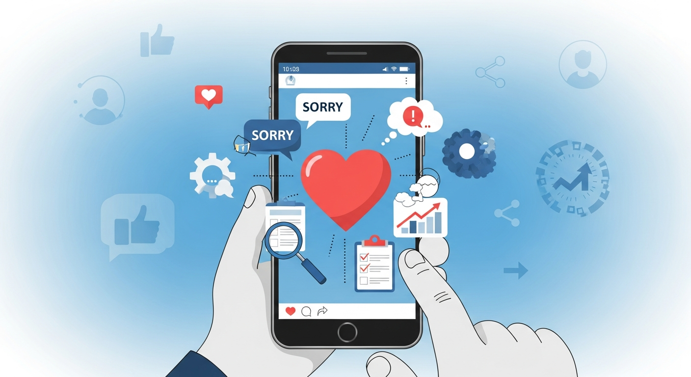 Social media crisis showing viral negative comments and brand backlash requiring a public apology to manage reputation damage.