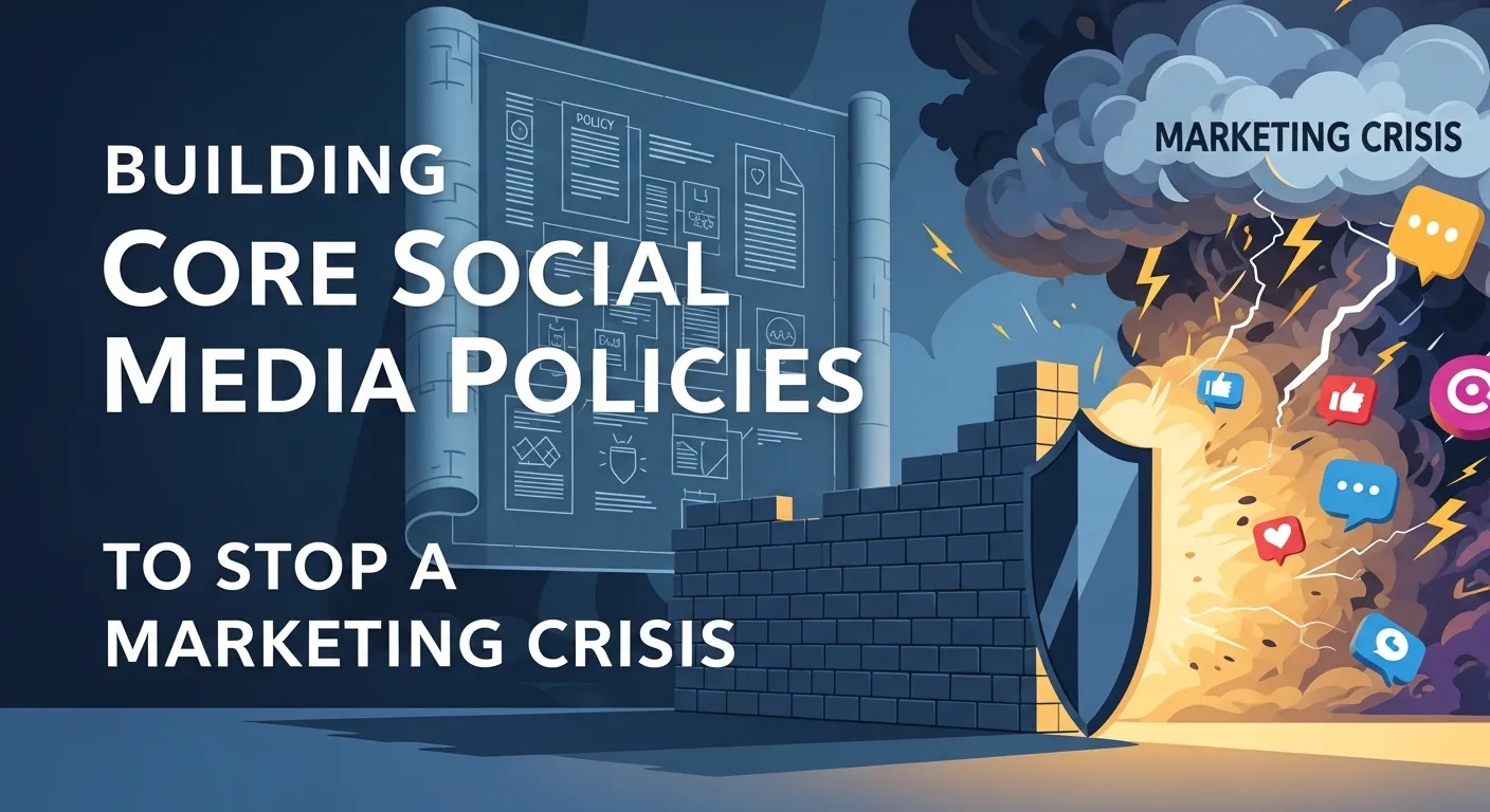 Marketing teams developing social media policies, reviewing content approval workflows, and creating structured guidelines to prevent a marketing crisis.
