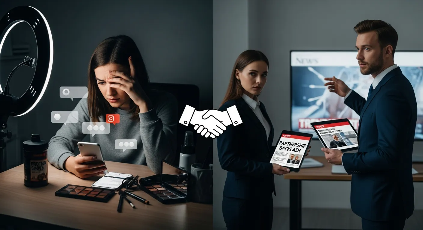Influencer controversy causing brand crisis with public backlash and online criticism impacting company reputation