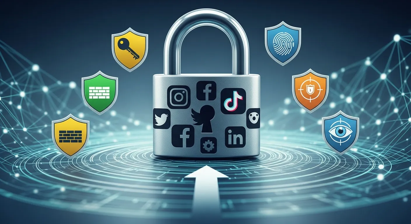 User enabling two-factor authentication and adjusting privacy settings on a smartphone for enhanced social media account security