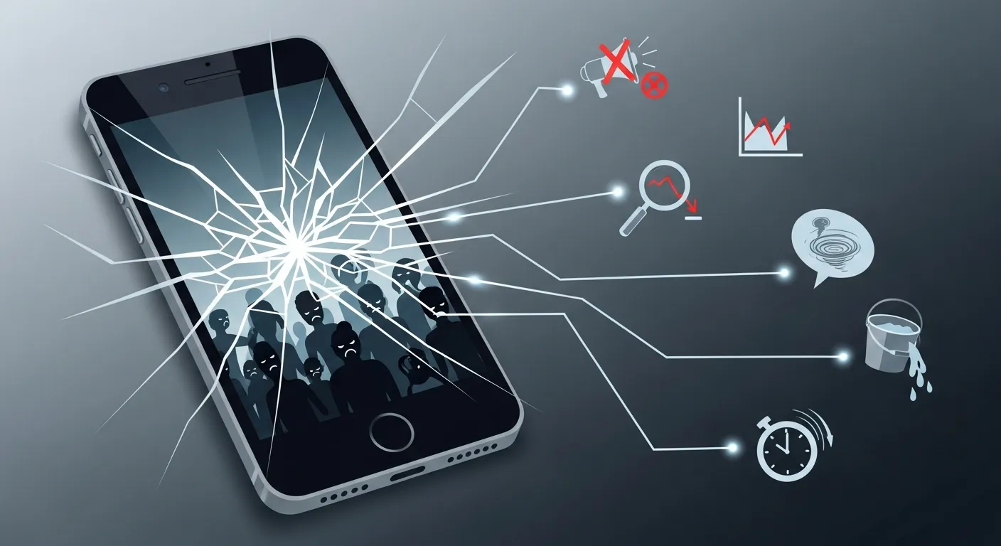 Social media dashboard showing sudden spike in negative comments and brand mentions
