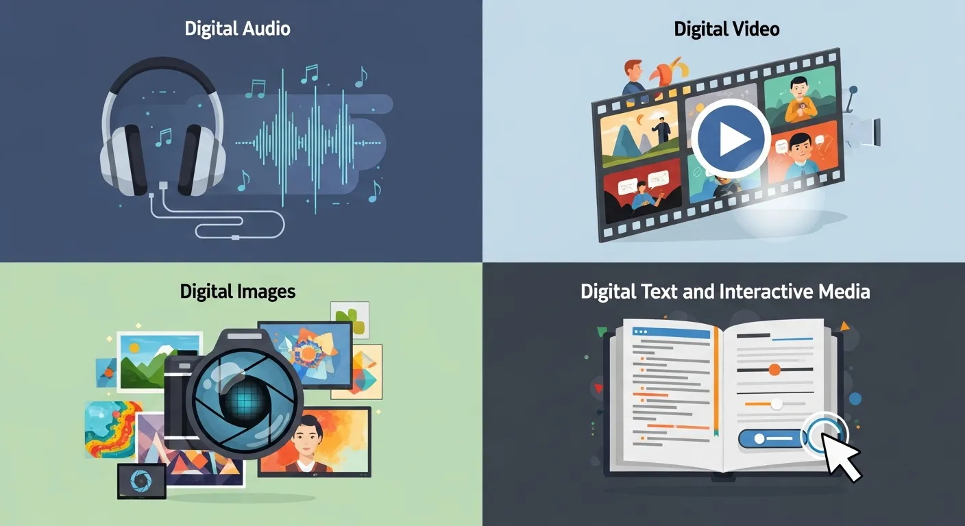Smartphones, laptops, and tablets displaying social media, streaming video, blogs, and mobile apps in use