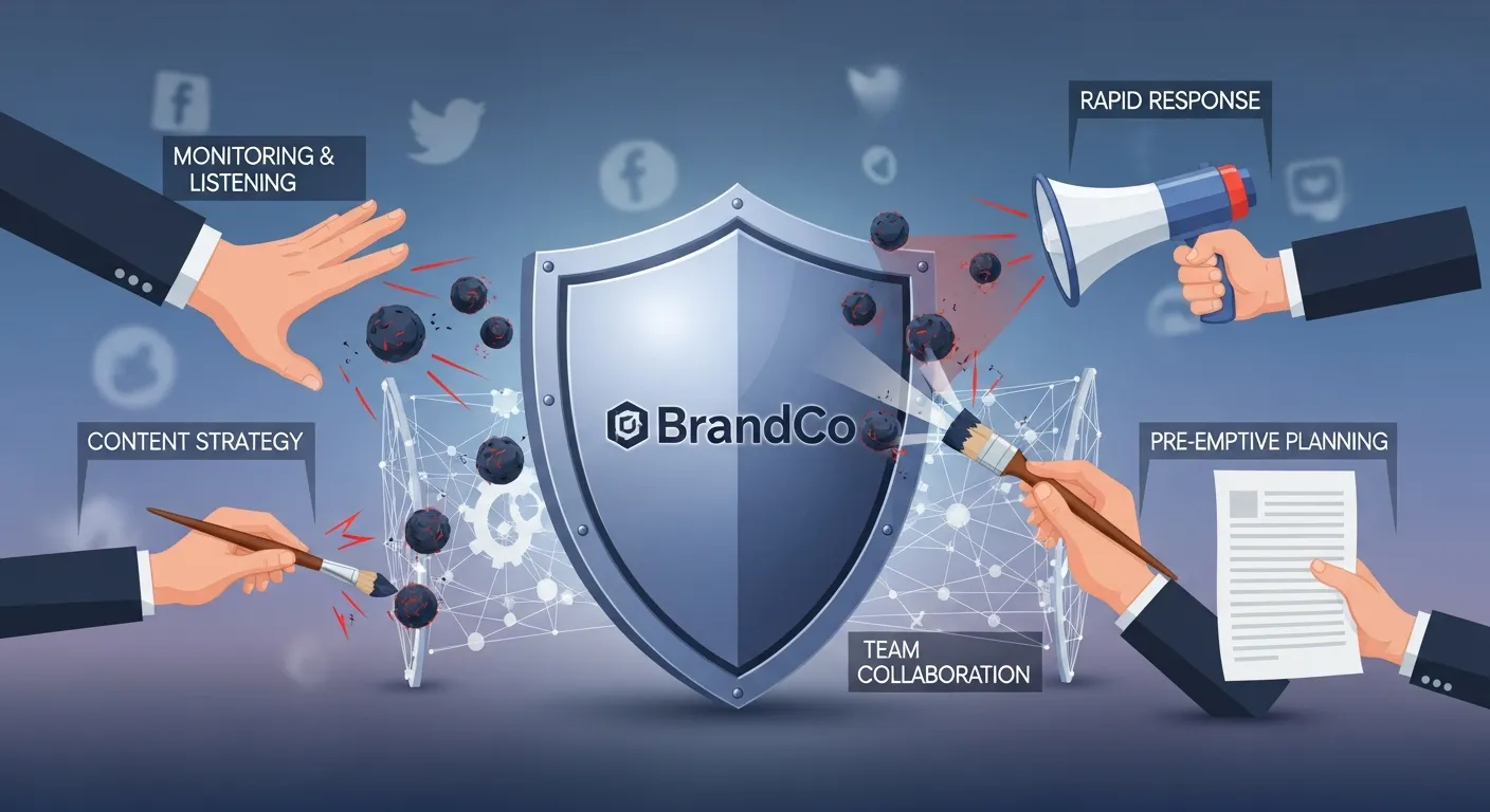 Company spokesperson responding professionally to a social media crisis during a live online discussion